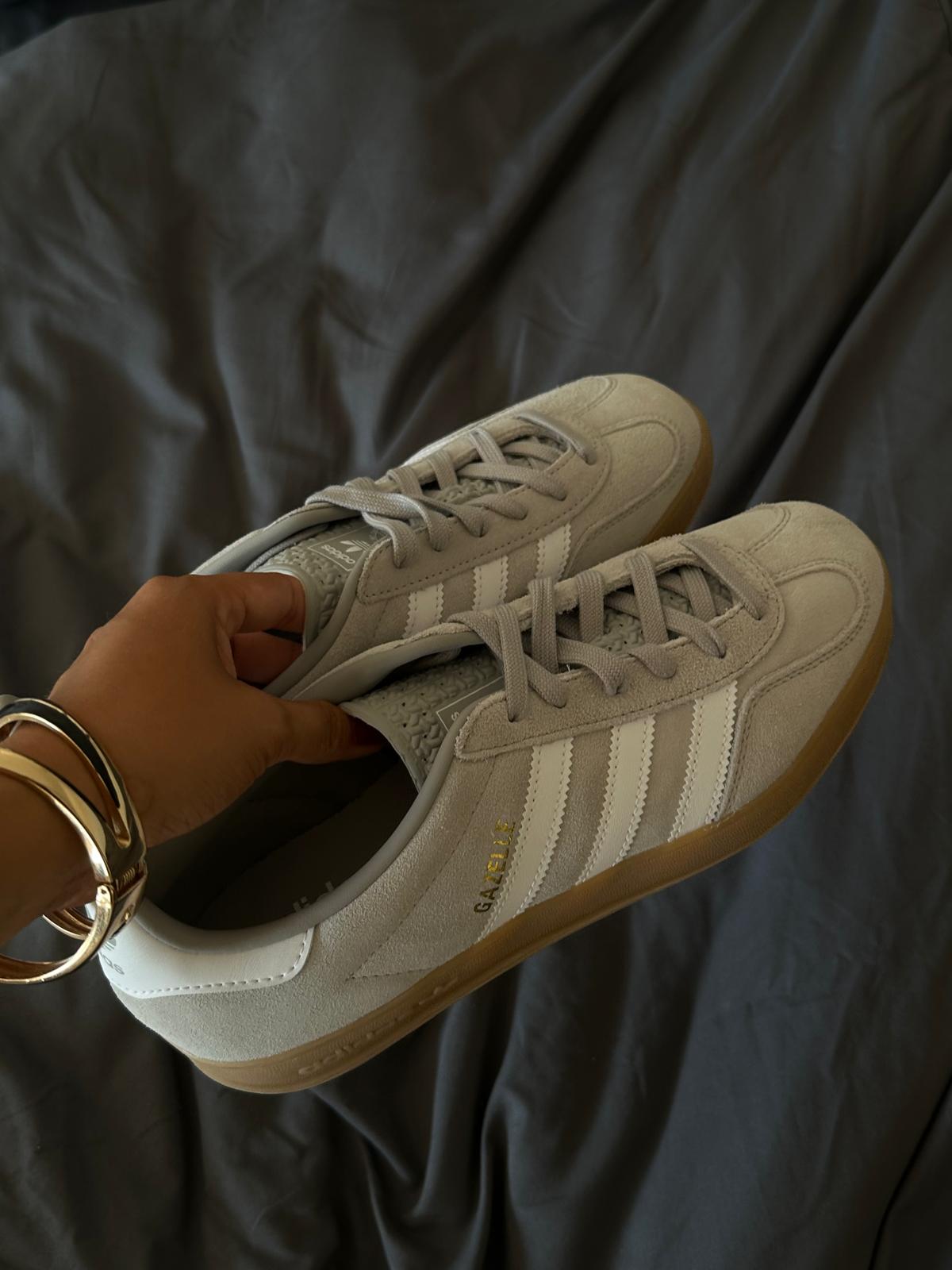 adidas Gazelle Indoor Grey Cloud White Gold Metallic